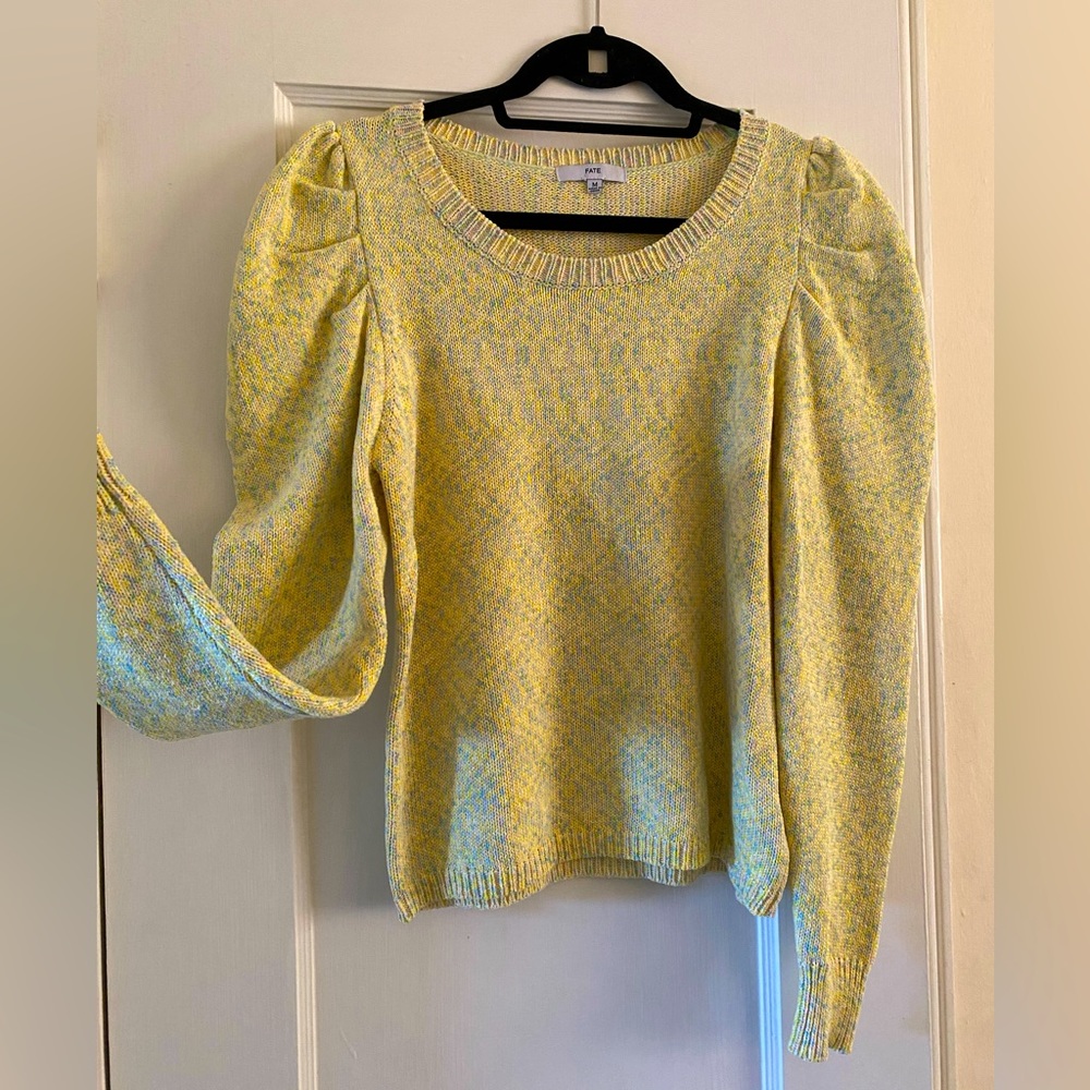 Yellow Puff Sleeve Sweater